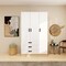 Livelylodge Armoire Wardrobe Closet Wardrobe Closet With 3 Doors Bedroom Armoires With Hanging Rod Wardrobe Cabinet With